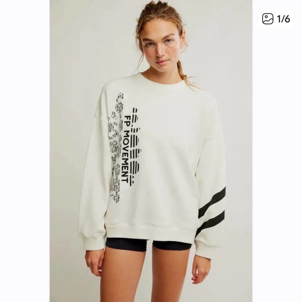 FP Movement by Free People White and Black Sweatshirt